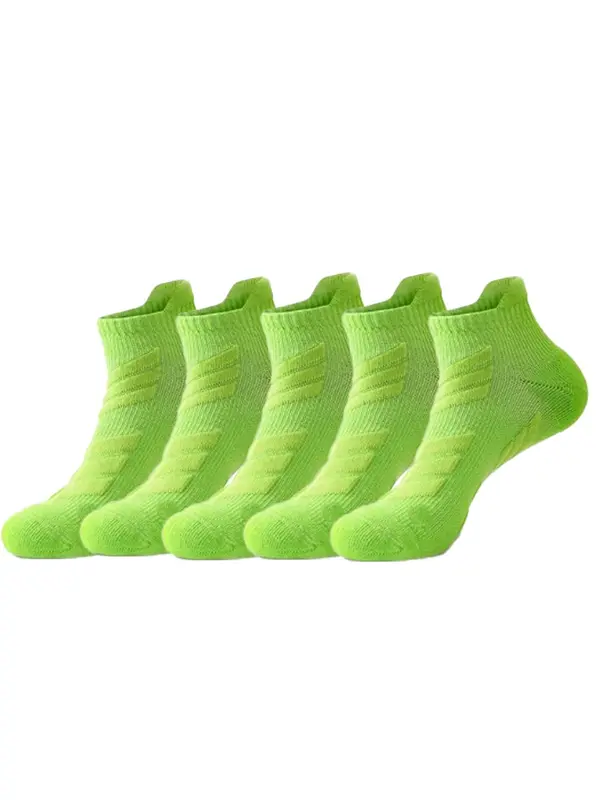 Men's Solid Color Thickened Low Cut Socks, Casual Comfy Breathable Anti-Slip Socks for Daily Wear, Men's Socks for All Seasons 1
