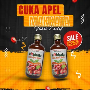 Paket 2 botol Makkata Cuka Apel Organic Apple Cider Vinegar With The Mother Masakan Rice