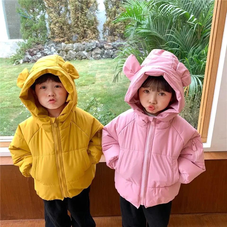 Jaket Winter Anak Laki Laki Perempuan Hoodie Bear Lucu Bulu Fashion