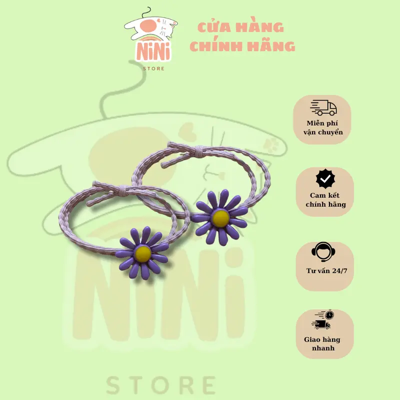 Dây buộc tóc hình bông hoa siêu dễ thương 0