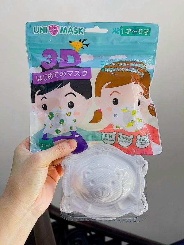 Set 3 chiếc khẩu trang 3D UNI MASK cho bé