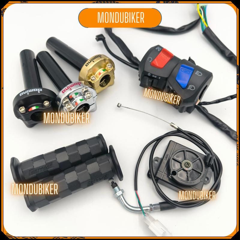 Combo cùm tăng tốc DOMINO và cùm công tắc FZ và bọ chuyển ga xe điện gắn thông dụng các dòng xe khác nhau, hàng chuẩn dễ lắp đặt Phụ Kiện Cao Su Phụ Tùng