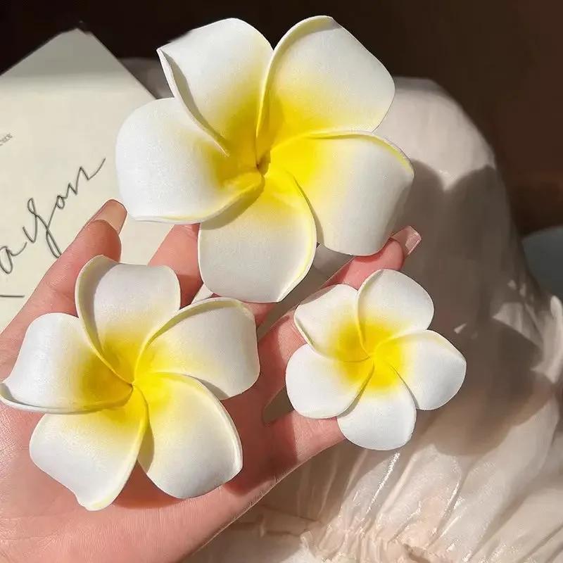 Product Introduction of Fashion Women Plumeria Flower Hair Clips Girls Aesthetic Hairpins Egg Flower Barrette Party Bag Hair Accessories 27