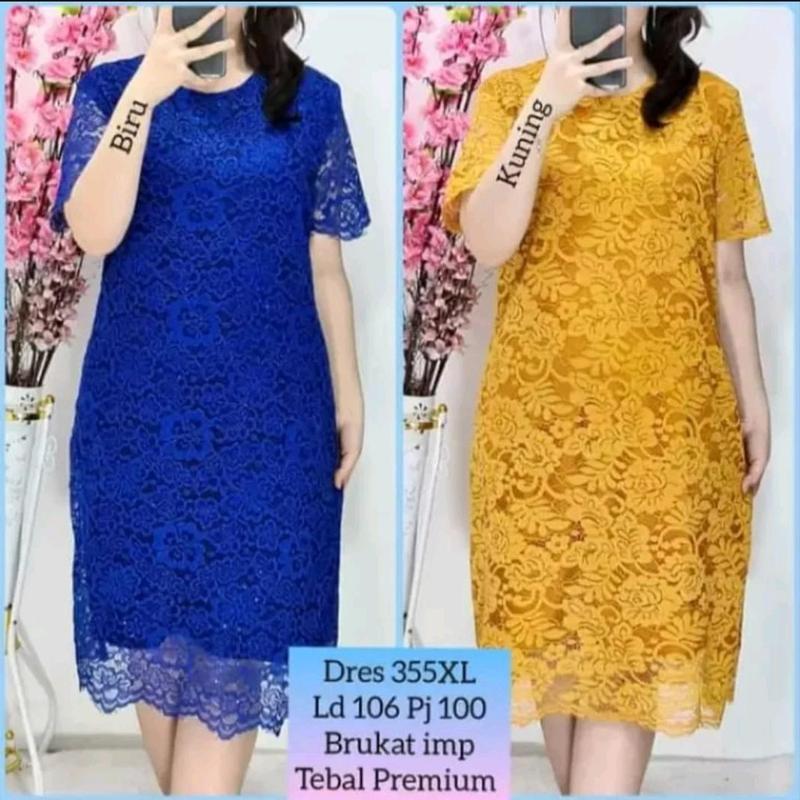 HARGA PROMO Dress brukat midi korea paskah natal imlek terbaru dress babydoll dress brukat murah dress brokat kristen dress casual santai pesta hajatan kondangan lamaran pernikahan terbaru 2022 2