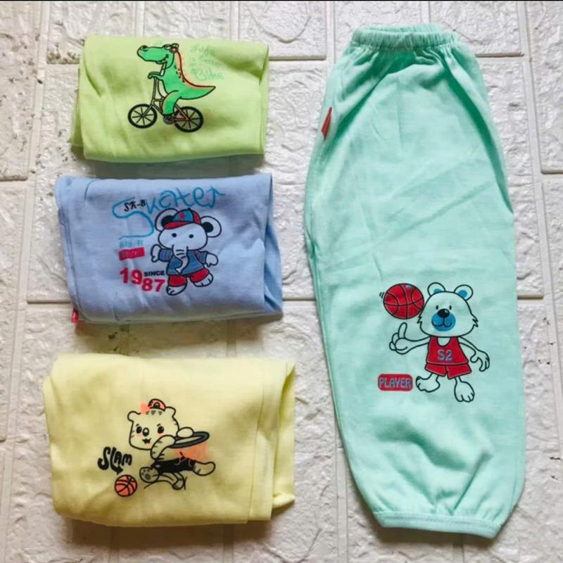    SIÊU RẺ   Set 5 Quần Dài Chục Mềm Mỏng Thấm Hút Mồ Hôi Cho Bé Trai  Gái 2-9kg  hình in theo lô  