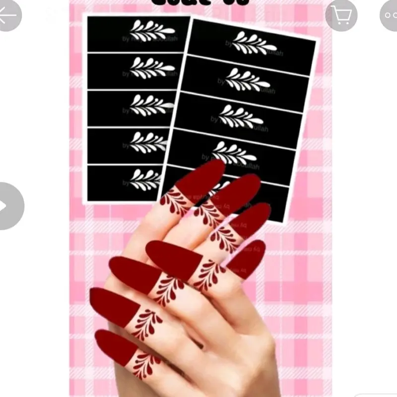 CETAKAN HENNA JARI PENGANTIN / CETAKAN INAI WEDDING MELAYU NAIL ART Hena Kering 3