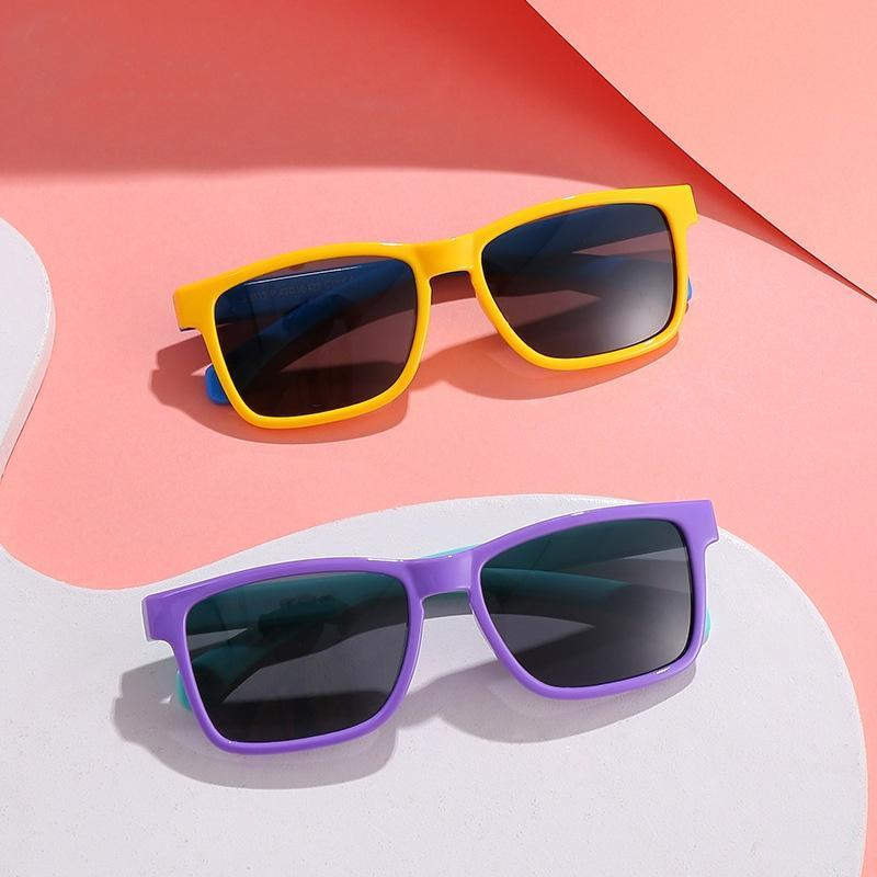 Product Introduction of 2023 New Children's Silicone Sunglasses Fashionable Anti-UV Outdoor Square Frame Fashion Sunglasses 7