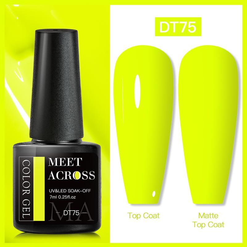 Fluorescent Multicolor Gel Nail Polish Set, 6 Counts/set Nail Art Design Glossy Gel, Lamp Cure Soak Off DIY Manicure Nail Gel Varnish UV Gel, Professional Nail Art & Nail Polish for Women & Girls 9