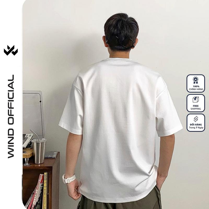 Áo thun tay lỡ WIND unisex form rộng Cat Sleep 65% cotton thời trang nam nữ oversize ulzzang Menswear Cổ Tròn 7