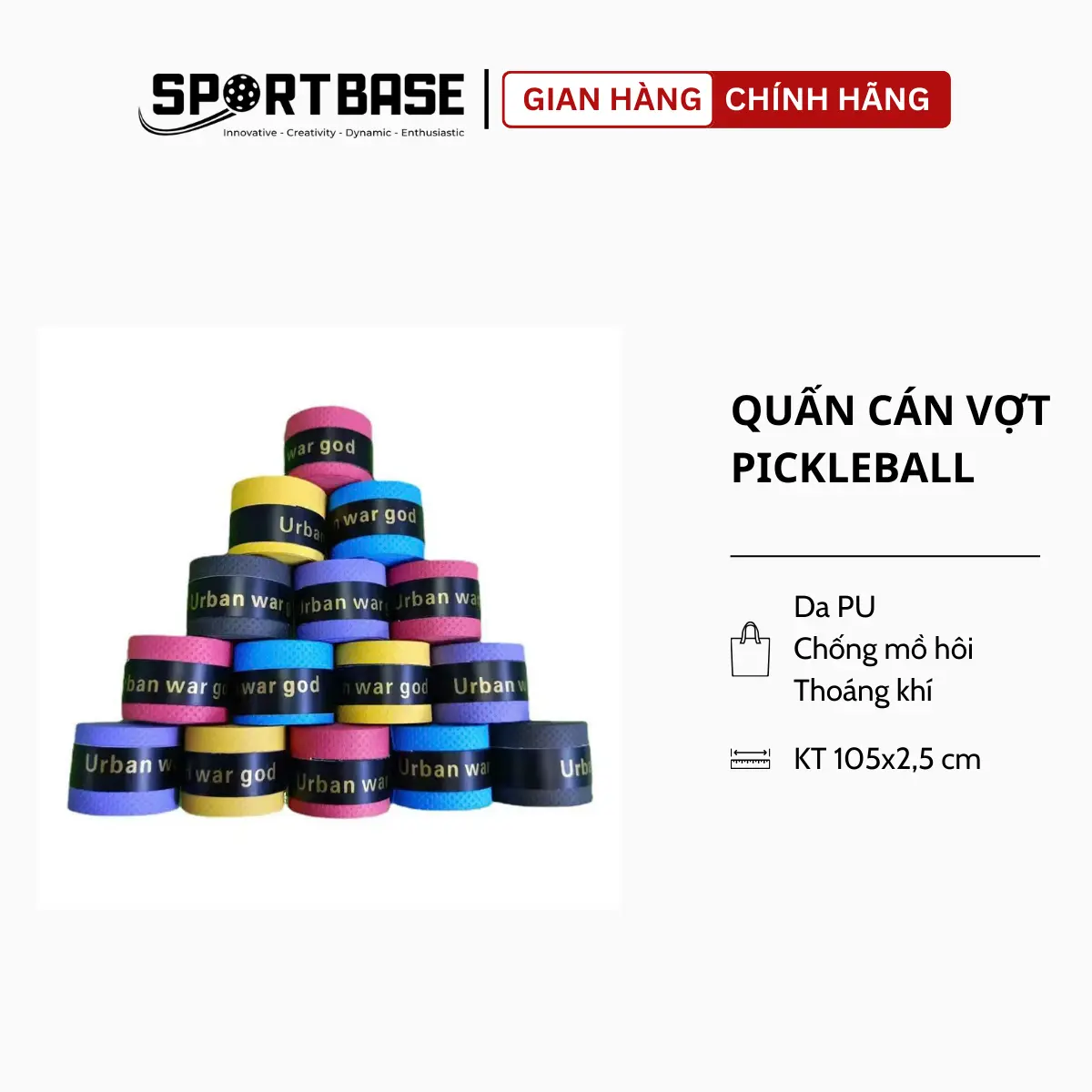 Combo quấn cán vợt Pickleball- vợt cầu lông nhiều màu, thoáng khí chống trơn trượt