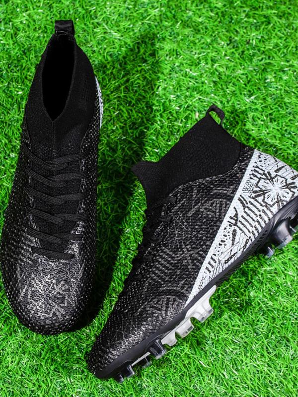 Unisex's Fashionableslip on  Up Soccer Shoes, Breathable Comfortable Non-slip High Top Football Shoes, Football Cleats for Outdoor Training 4