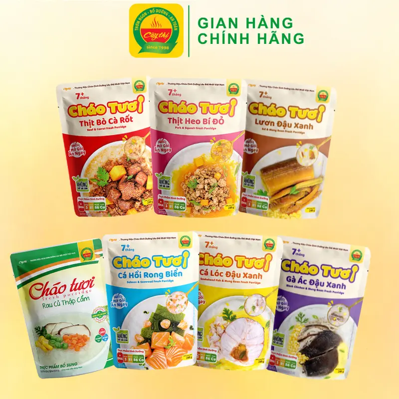 Combo 7 Gói Cháo Tươi Dinh Dưỡng Ăn Liền Cây Thị 0