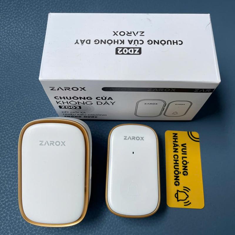 Chuông Cửa Không Dây ZAROX - 38 Kiểu Nhạc Báo Hiệu, Chống Nước, Khoảng Cách Nhận Tín Hiệu 300m, 3 Mức Âm Lượng