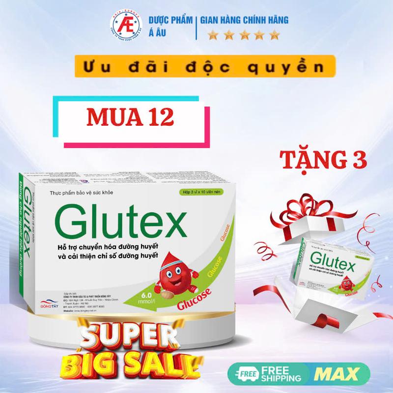 Product Introduction of [01.01 SIÊU SALE]-Mua 12 Tặng 3 hộp Viên uống Glutex giúp hỗ trợ giảm và ổn định chỉ số đường huyết (hộp 30 viên) - Công ty Á Âu 9