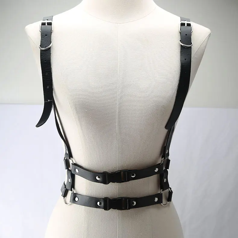 Dây Đeo Áo Nịt Da PU, Phong Cách Gothic Punk Dây Đeo Ngực, Dây Đeo Cơ Thể, Bán Buôn Tại Chỗ