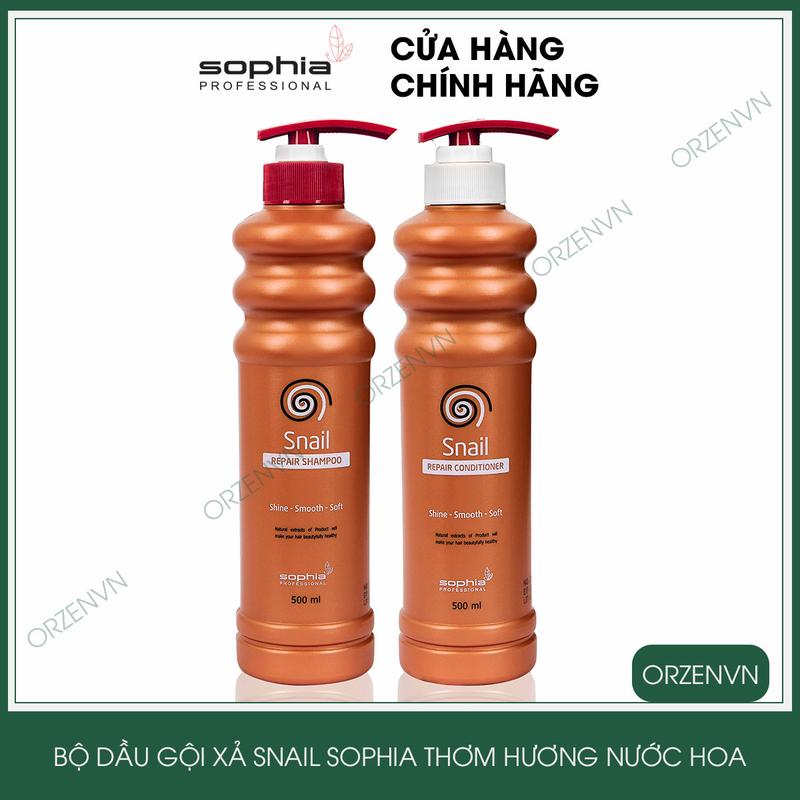 Cặp dầu gội xả ốc sên Snail Sophia Professional (500ml x 2 chai)