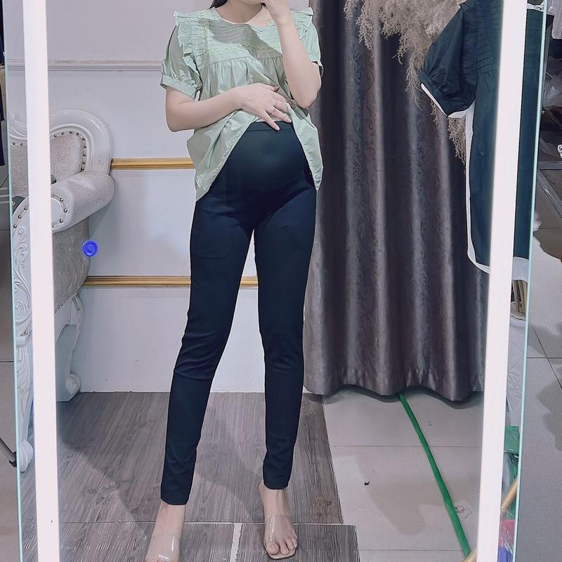 Quần legging bầu chất umi có chun điều chỉnh Váy Bầu Đầm Bầu