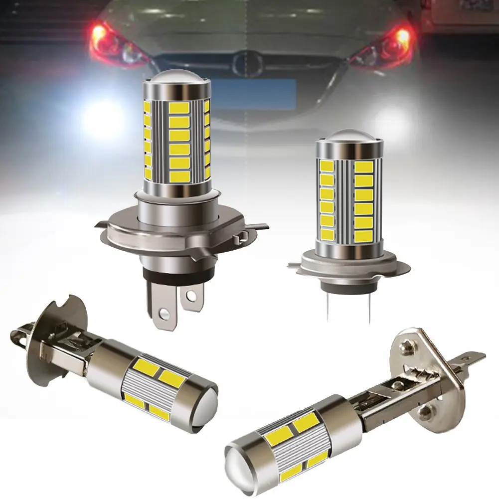 1pcs Motorcycle LED Headlight Car LED Fog Light 33SMD H4 H7 H1 H3 Super Bright