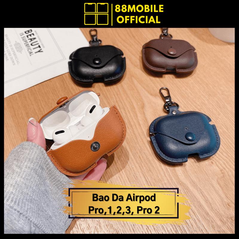 Bao da AirPod Pro, 1, 2, 3, Pro 2 chất liệu da cao cấp: Bảo vệ hoàn hảo và phong cách đẳng cấp I 88Mobile Phụ Kiện Kem