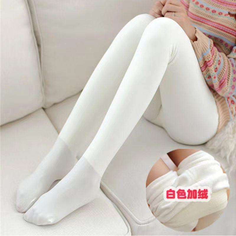 Quần Tất Lông Cừu Dày Cho Mùa Thu Và Mùa Đông, Ấm Áp, Dày, Mềm Mại, Co Giãn, Chống Rách, Giảm Béo, Có Thể Mặc Bên Ngoài, Quần Legging Trắng 1