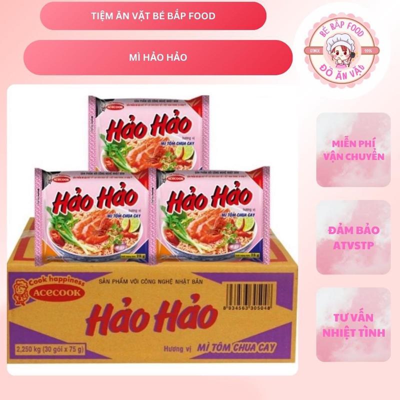 Thùng 30 gói mì Hảo Hảo tôm chua cay 75g  date mới  
