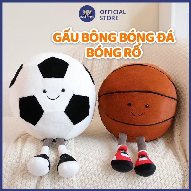 Gấu Bông Hình Quả Bóng Đá Cho Bé HuloToys Gấu Bông Bóng Rổ Bông Dày Dặn An Toàn Cho Bé