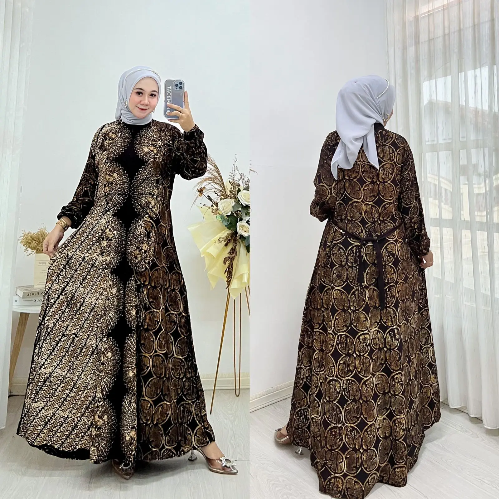 WINA CLOTH - Gamis Twill Rayon Kipas Gamis Panjang Kekinian Cap Malaman Terbaru L XL XXL XXXL