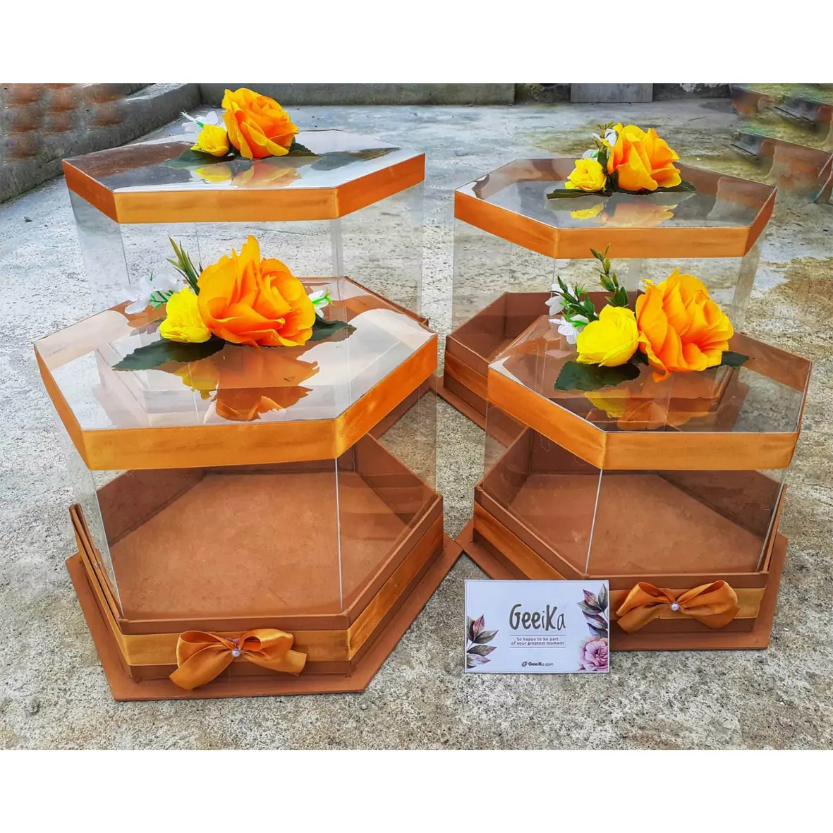 GeeiKa Kotak Seserahan Hexagonal Paket 4 Paket 5 Box Hantaran Hexagonal Kotak Hantaran Hexagonal Box Seserahan Hexagonal Lamaran Pernikahan