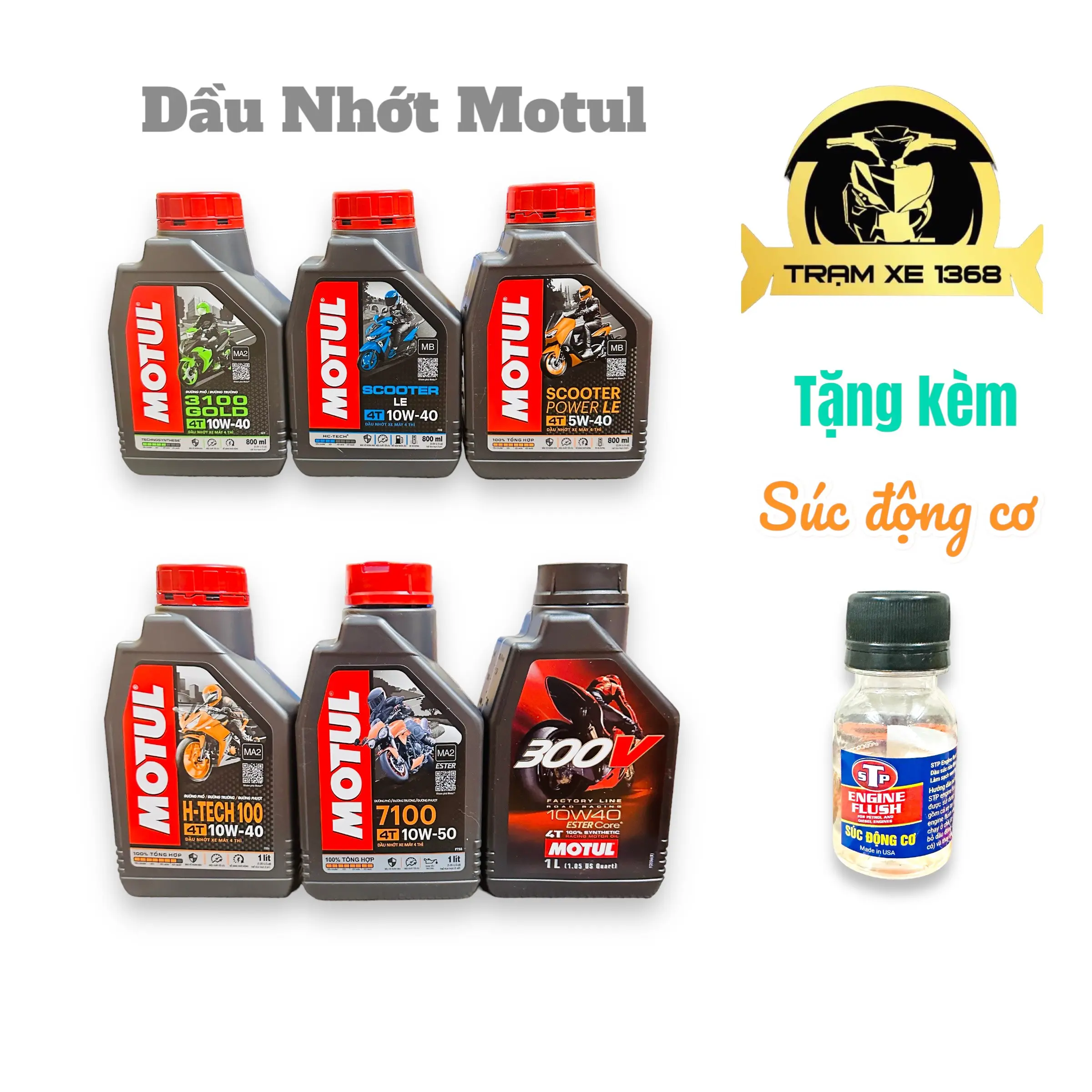 Dầu Nhớt Motul Các Dòng Cho Xe Máy Kèm Súc Động Cơ