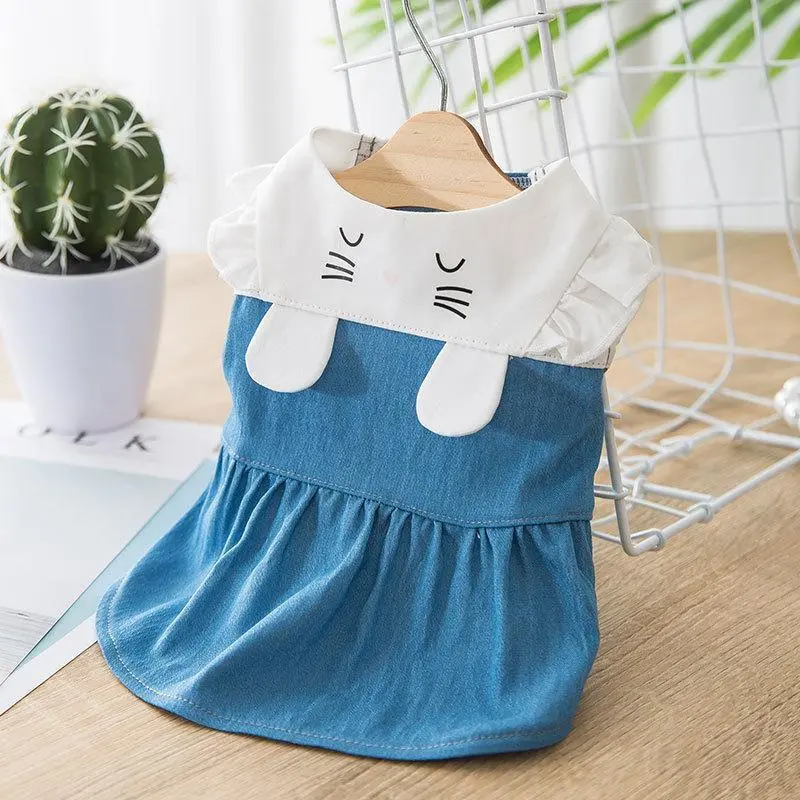 Skirt Denim Haiwan Peliharaan, Koleksi Baru Musim Bunga Musim Panas, Nipis dan Bernafas, Rekaan Comel, Sesuai untuk Arnab, Lebih Baik daripada Pakaian Beruang, Anjing dan Kucing Kecil