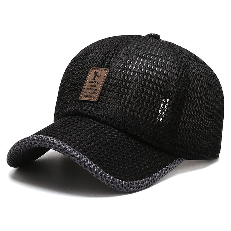 Men Baseball Cap Outdoor Sun Hat Breathable Mesh Peaked Cap Sunscreen Cap Adjustable Cotton Casual Cap 2
