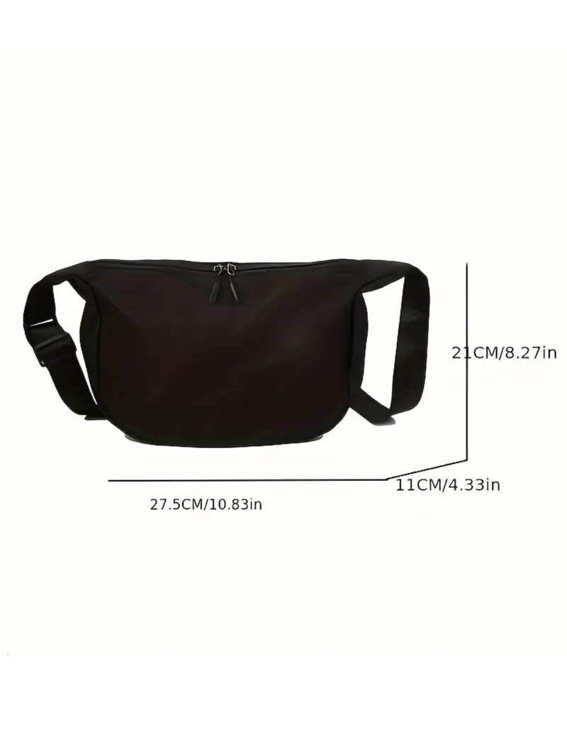 Product Introduction of Casual Solid Color Shoulder Bag, Lightweight Sports Bag, Adjustable Strap Design Bag for Women & Men 1