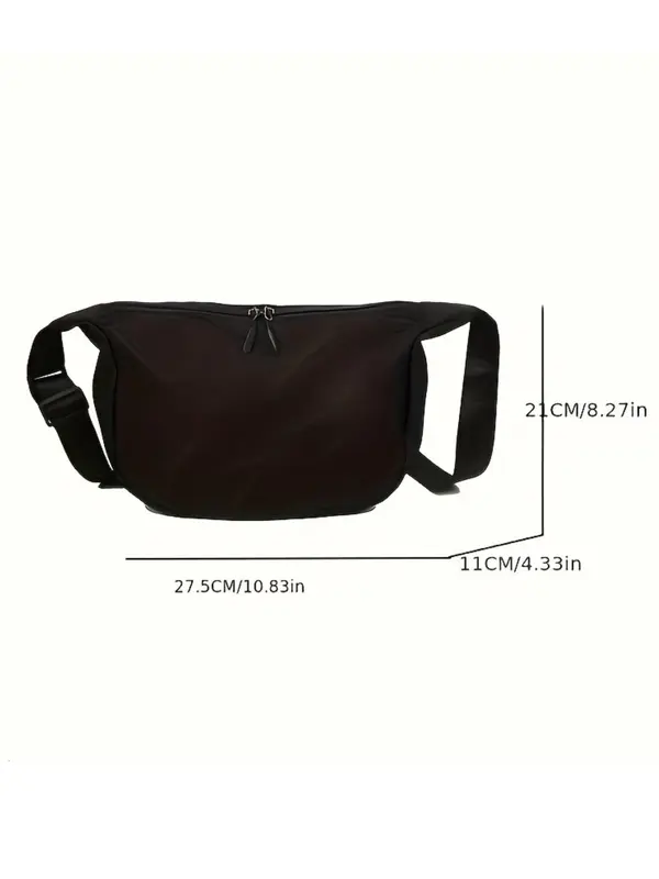 Casual Solid Color Shoulder Bag, Lightweight Sports Bag, Adjustable Strap Design Bag for Women & Men 1