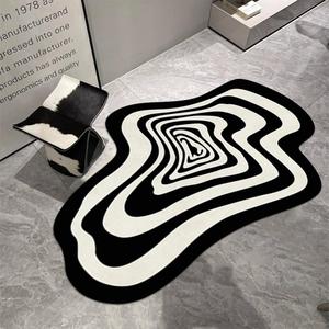 Irregular Geometric Pattern Carpet, 1 Count Non-slip Soft Floor Mat, Decorative Rugs for Home Living Room Bedroom Study Room