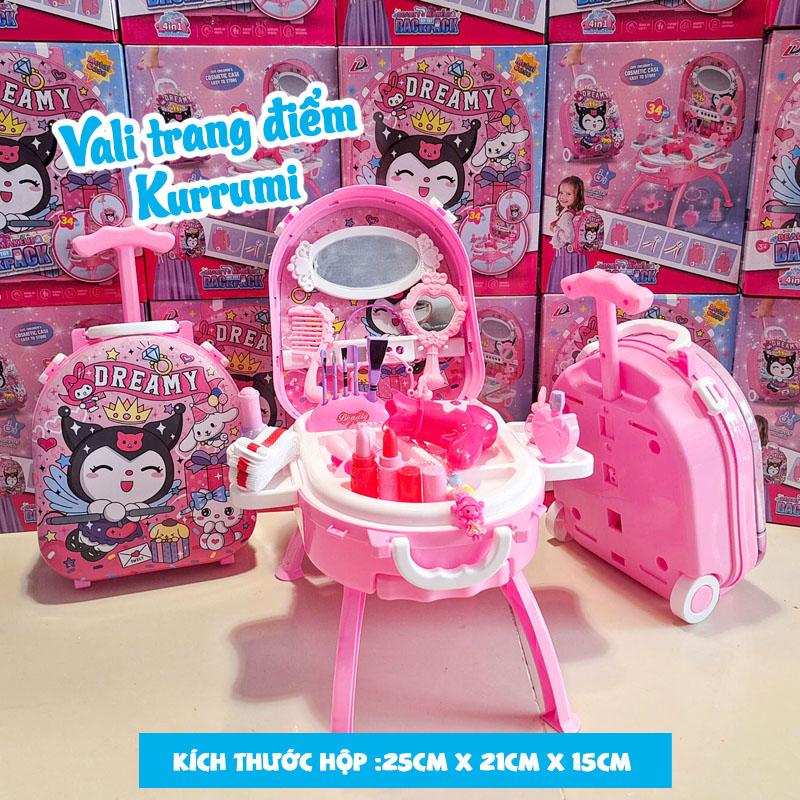 Đồ chơi vali trang điểm makeup hình thỏ kuromi cho bé gái có thể lắp ghép thành bàn trang điểm siêu đẹp đồ chơi nghề nghiệp