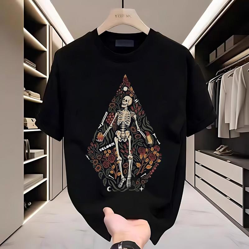 【Kaos Distro Pria】 Baju Kaos pria Yzef MC Kaos Hitam Geometris volo-cm /Baju Kaos Branded/Mirror Men's and women's t-shirts Pakaian Berkualitas kaos  Dasar Pria Kaos Santai Kaos Motif Nyaman Wanita Variasi Pendek Atasan Putih 1