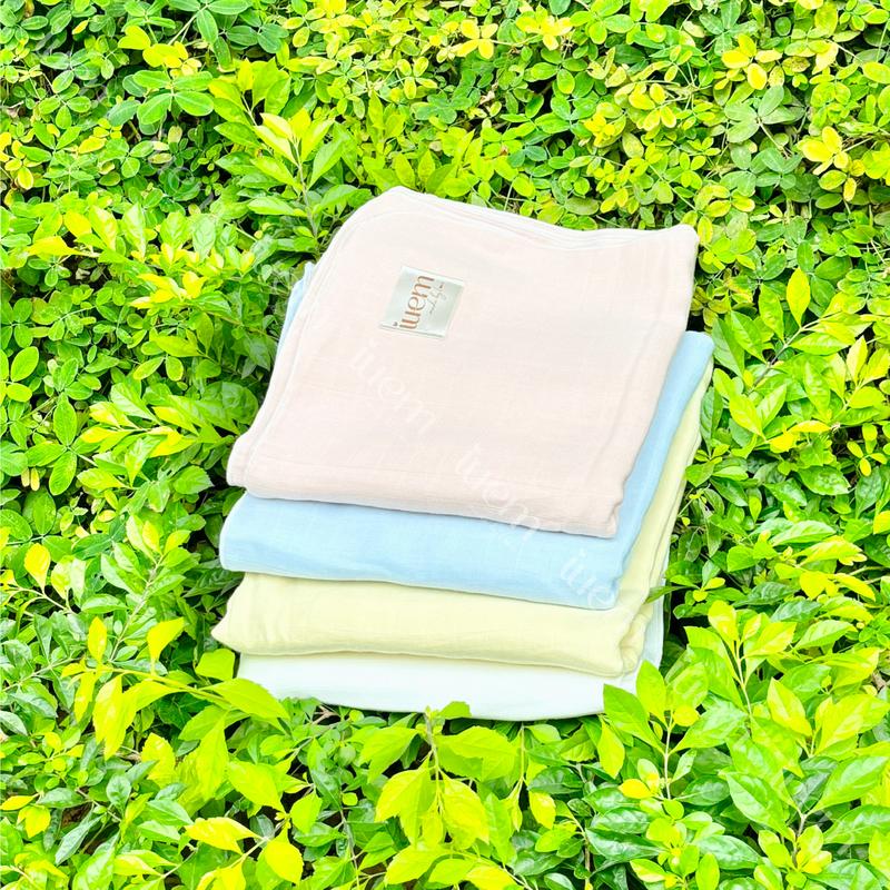 iuem Khăn tắm đa năng sợi tre lụa 4 lớp cho bé từ sơ sinh, kích thước 90*95cm, đa năng làm khăn quấn ủ, chất mềm mát, mượt tay (kích thước +-2cm).