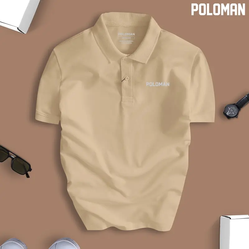 Áo thun POLOMAN nam cổ bẻ BASIC CVC vải cá sấu sang trọng, lịch lãm, thoáng mát - POLOMAN Menswear Top Có Cổ Ngắn Tay Shirt 7