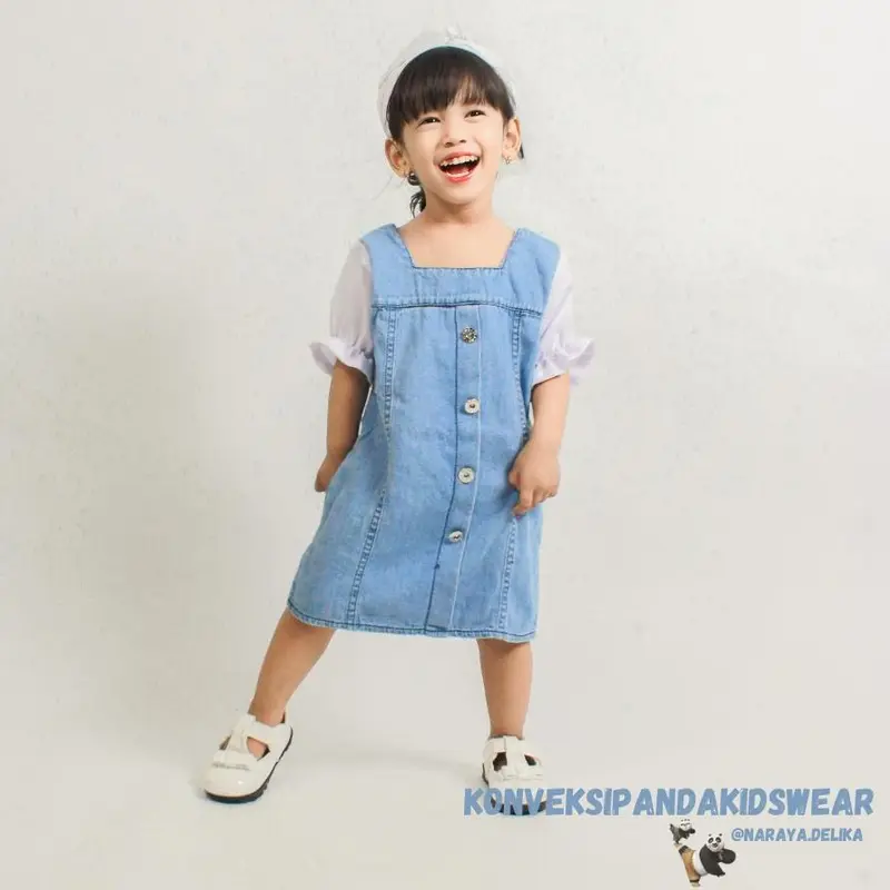DRESS JASMINE JEANS Baju Dress Denim Anak Perempuan Berkualitas Fashion 0