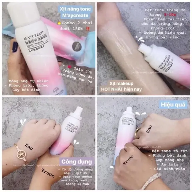 Xịt chống nắng nâng tone trắng da da M'aycreate | MaycreateTiêu chuẩn xác thực phù hợp Sunscreen Dưỡng BodyNăm 2025 mới 6