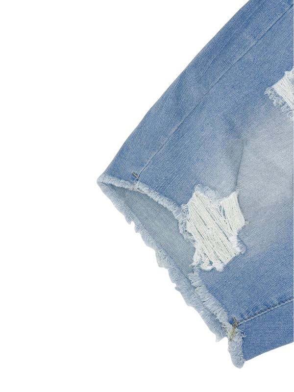 【Plus Size】Button Denim Shorts, Casual Fashion Short Jeans for Daily Wear, Women's Bottoms for All Seasons 6