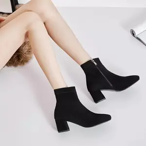 ANP SHOES Sepatu Boots Wanita Bahan Suede Model Resleting MD 39