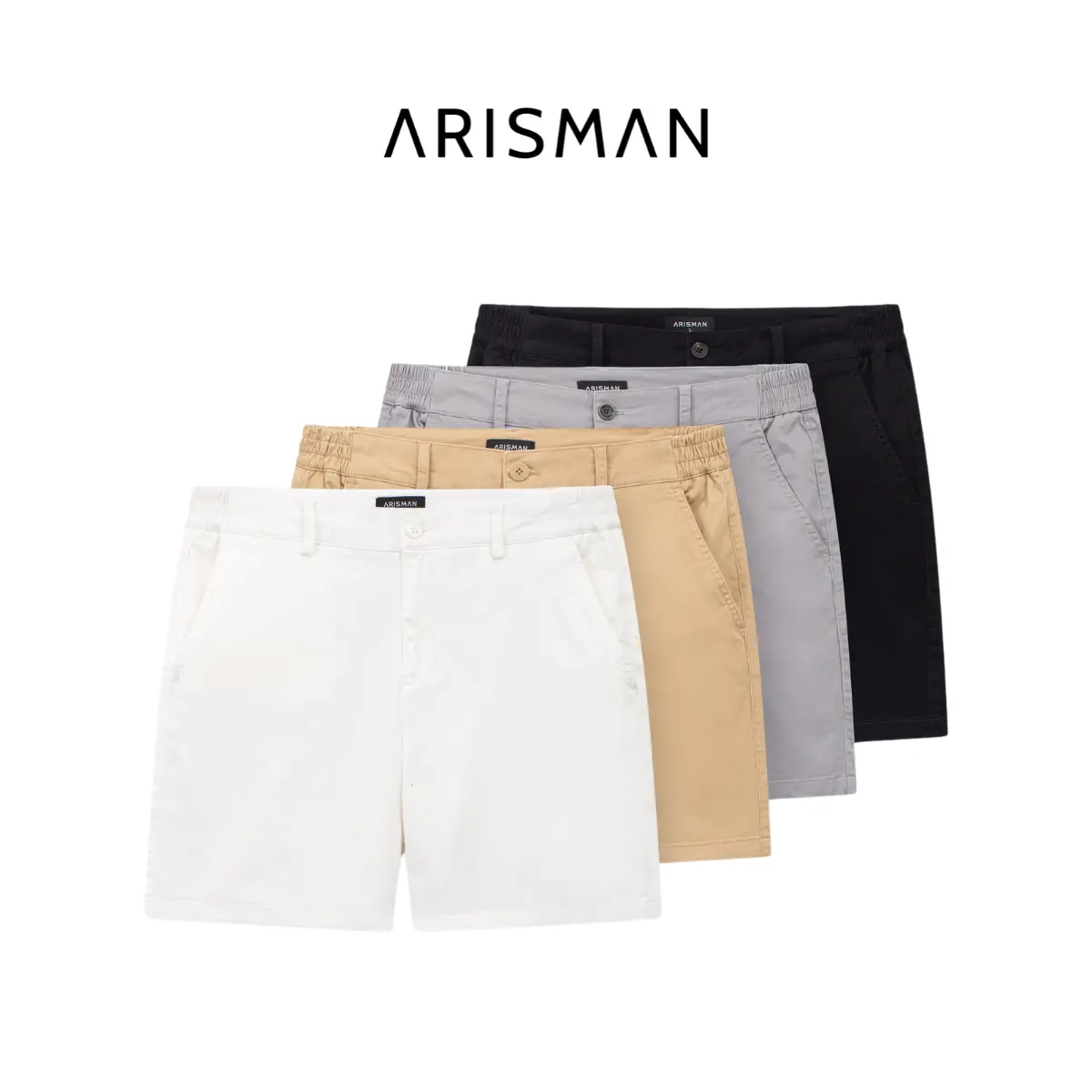 Quần Short Nam Cạp Chun Chất Liệu Kaki Cao Cấp Thiết Kế Basic Hiện Đại Dễ Phối Đồ - ARISMAN