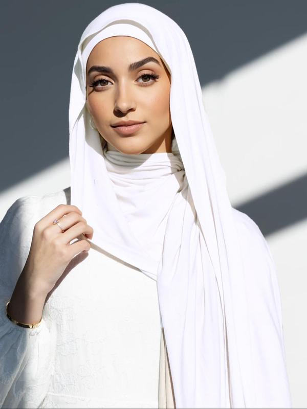 Women's Solid Color Khimar   Set, Modest Casual Breathable Khimar Set for Daily Wear, Fashion Accessories for Women 0