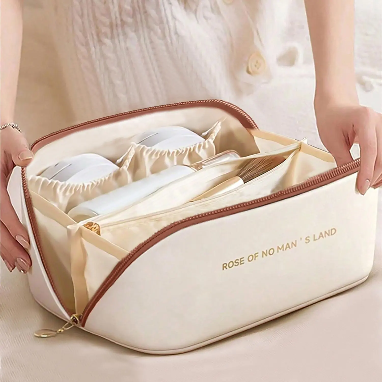 Large Capacity Travel Cosmetic Bag, Portable Women's Cosmetic Bag, Multi-functional Bath Storage Bag, Cruise Dormitory Essentials, Valentine's Day Gift for Women, Makeup Case