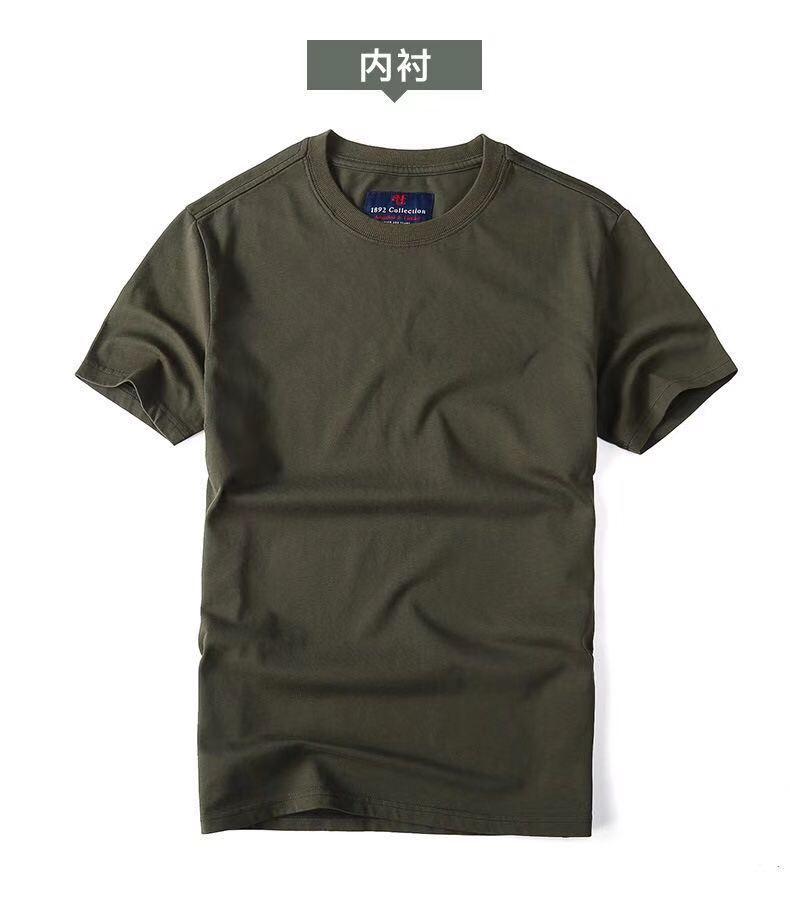 Product Introduction of European and American Retro Washed Cotton Short Sleeve Polo Shirt for Men, Summer Breathable Sweat-Absorbing Camouflage Half Sleeve Round Neck T-Shirt for Men Sport 18