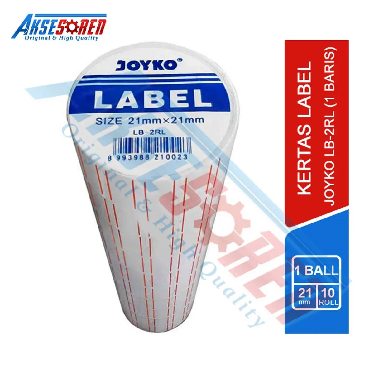 Kertas Label Harga Joyko 1 Baris [LB-2RL/10 Roll] / Isi Ulang Refill Price Stiker Barcode 1 Line