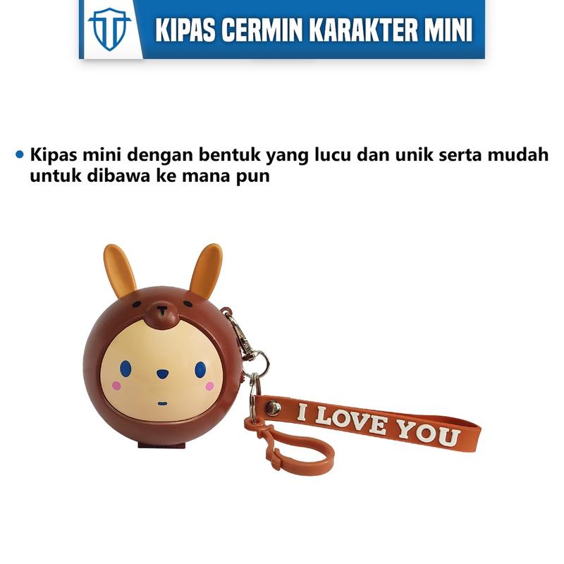 Todax Cermin Makeup Karakter Mini Fan Mirror Usb Charger Cermin Make Up Portable Kipas Cermin Karakter Mini Fan Mirror Usb Charger Cermin Mini Portable Kipas Angin Mini Portable Stok Terbatas 3