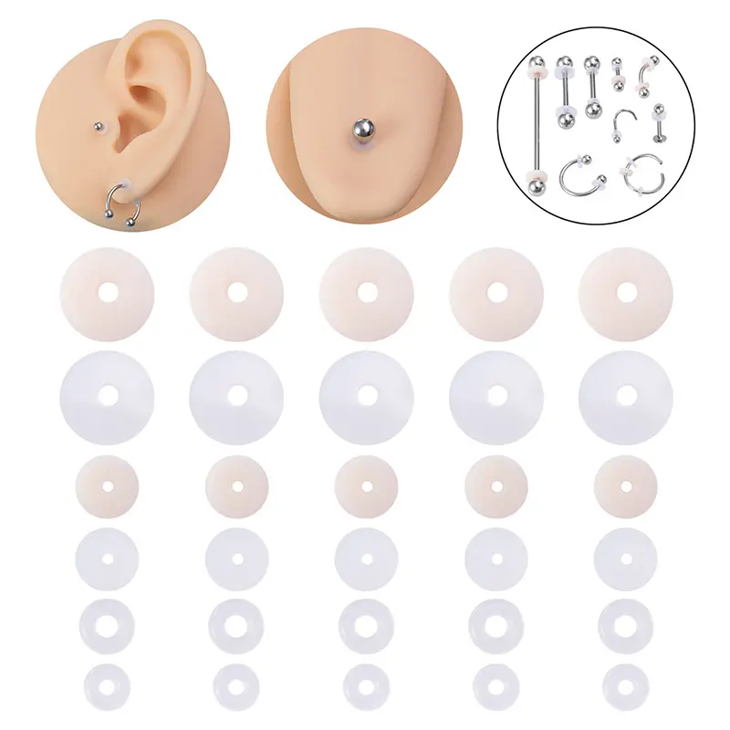 1 Bag Silicone   Pad Healing Discs Flexible Anti Hyperplasia for Fixed the Cartilage Earring Nose Tongue Lip Ring