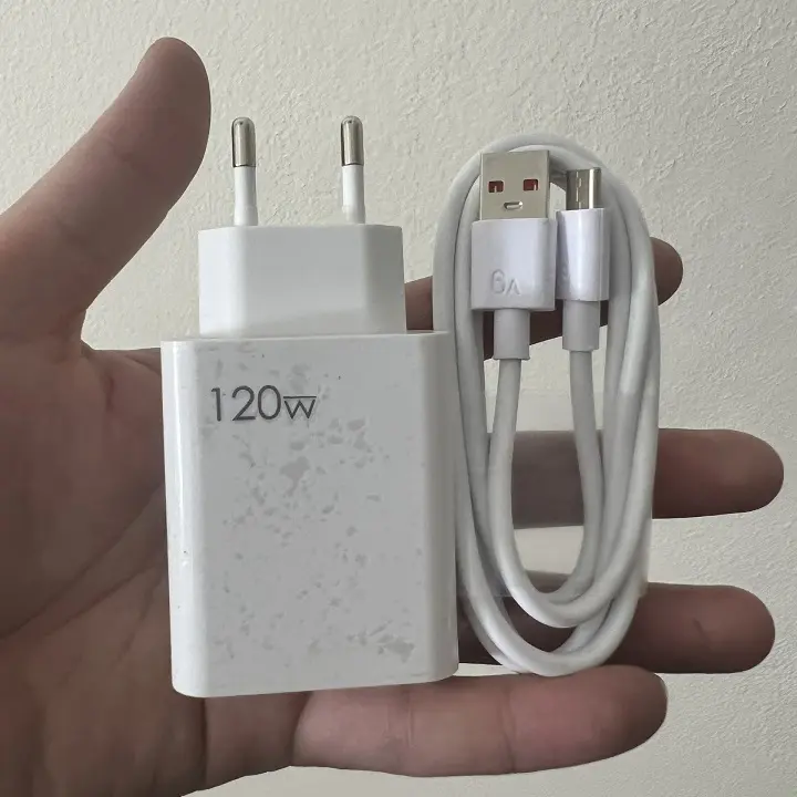 Bộ sạc nhanh 120W cổng USB kèm cáp Type C sạc đầy pin nhanh chóng chất liệu chống cháy chống va đập tương thích mọi dòng điện thoại Android